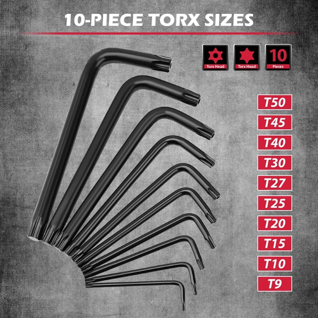 Alt view image 2 of 7 - 41-Piece Hex Key Allen Wrench Set, L Shape Hex and Torx Key Wrenches with Torque Handle | SAE(0.028"-3/8") | Metric(0.7mm-10mm) | Torx(T9-T50) in 3-Layer Storage Case, Heat Treated Cr-V Steel