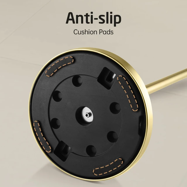 Alt view image 7 of 7 - Gold Toilet Paper Holder Stand, 26" H (Taller Version), Weighted Base Weighted Base, Rustproof, Anti-Slip, Fits All Roll Sizes, No Drilling, Easy Assembly