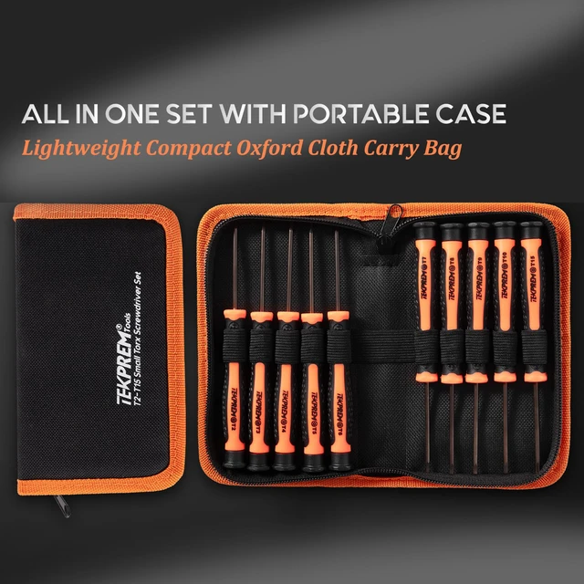 Alt view image 3 of 7 - 10 in 1 Small Torx Screwdriver Set of T2-T15, T2 T3 T4 T5 T6 T7 T8 T9 T10 T15 Torx Security Bits Complete Star Repair Kit for Apple,Macbook,Xbox,PS3,PS4,PS5,Ring Doorbell, Computer,Knives