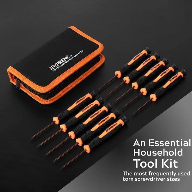 Alt view image 5 of 7 - 10 in 1 Small Torx Screwdriver Set of T2-T15, T2 T3 T4 T5 T6 T7 T8 T9 T10 T15 Torx Security Bits Complete Star Repair Kit for Apple,Macbook,Xbox,PS3,PS4,PS5,Ring Doorbell, Computer,Knives