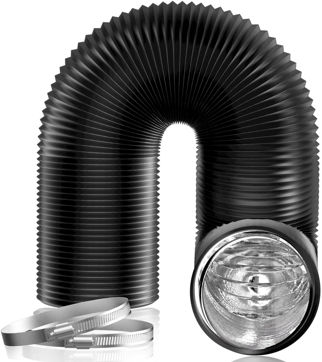 Main image of 3" x 8FT Insulated Duct with Aluminum Foil, Flexible Dryer Vent Hose for HVAC Ventilation and Duct Fan Systems, 2 Clamps Include