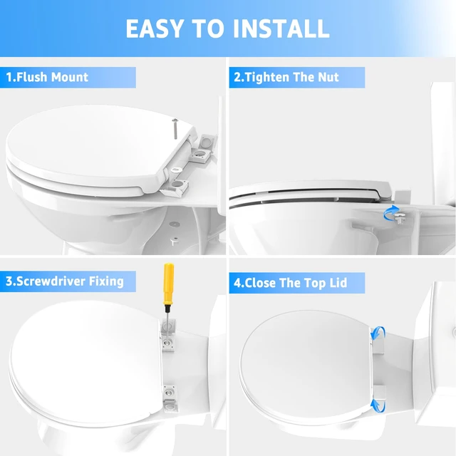 Alt view image 3 of 6 - Round Toilet Seat with Toddler Seat 16.5 Inch & Quick Release - Quick Connect, Potty Training Toilet Seat Soft Close, PP Material Safe & Easy Clean, Firm Accessories Stay Tight, White Plastic