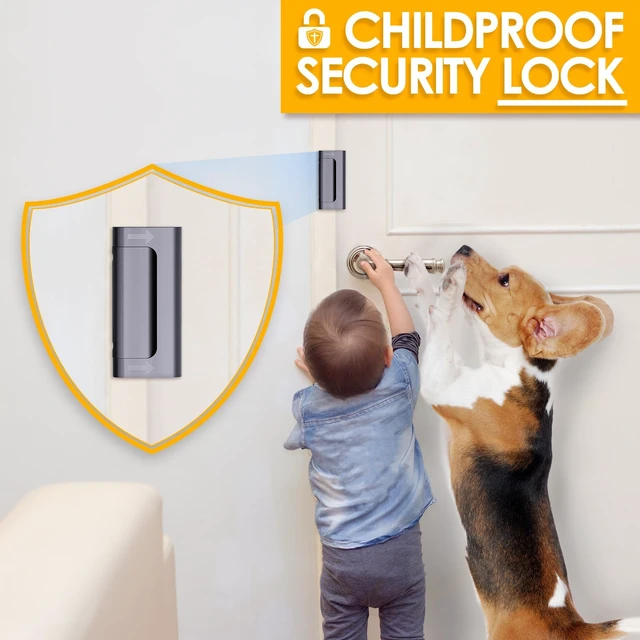 Alt view image 5 of 6 - Door Locks for Front Door Child Safety Locks Toddler Door Lock Gray 1 Pack Inside Door Lock Child Safety Locks Toddler Door Lock Home Security Reinforcement Front Door Child Lock High Security Gray