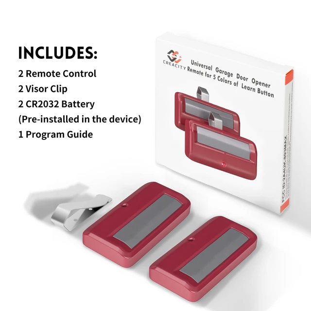 Alt view image 6 of 6 - 2 for Chamberlain Craftsman Garage Door Opener Remote 891LM 971LM Universal,Red