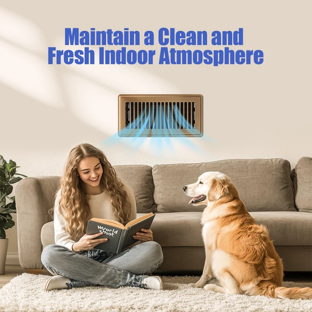 Alt view image 7 of 7 - Floor Register 4x10, 6-Pack Brown Floor Vent Covers for Home Floor Heavy Duty Steel Walkable Floor Vents, Quiet & Adjustable Airflow Air Vent Covers, Rust Proof Finish 4" x 10'' Floor Grates