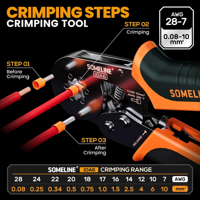 Alt view image 2 of 7 - Ferrule Hexagonal Crimping Tool Kit, 21 Sizes Ferrules, Crimping Tool 28-7 AWG with 20-8 AWG Terminals Kit, for PLC Control Cabinets, Control Panels, Automotive Wiring, DIY Electrical