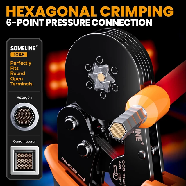 Alt view image 5 of 7 - Ferrule Hexagonal Crimping Tool Kit, 21 Sizes Ferrules, Crimping Tool 28-7 AWG with 20-8 AWG Terminals Kit, for PLC Control Cabinets, Control Panels, Automotive Wiring, DIY Electrical