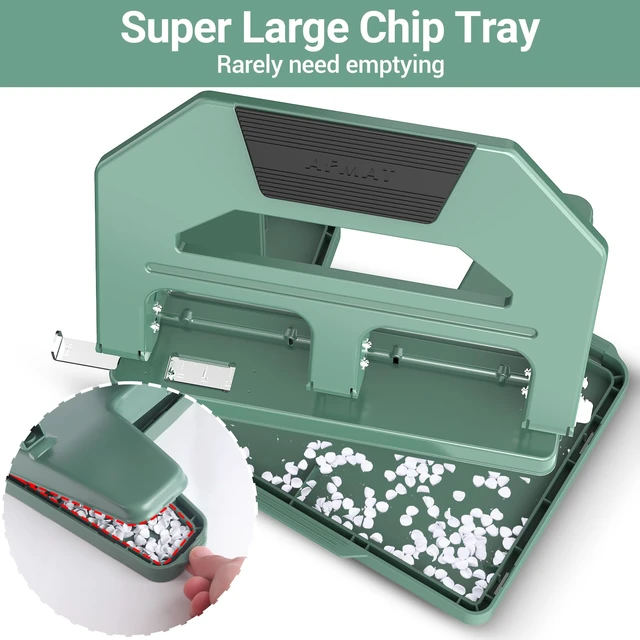 Alt view image 6 of 6 - Heavy Duty 3 Hole Puncher, 50-Sheet Paper Punch Heavy Duty, 50% Reduced Effort Three Hole Punch, 10K+ Uses, Metal Hole Puncher 3 Ring w/Large Tray, Bulit-in S.S. Paper Guide HPX4(Green)