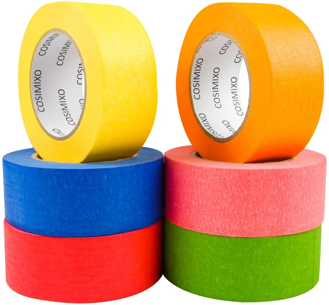 Alt view image 6 of 6 - Colored Masking Tape 1.88 inches x 60 Yards,Rainbow Colors Painters Tape 6 Rolls Colorful Painters Tape for Painting, Arts & Crafts, Labeling, Residue-Free Removal, Easy Hand-Tear
