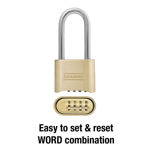 Alt view image 5 of 7 - Padlock, Set Your Own Word Combination Lock, 2 in. Wide, 175DLHWD