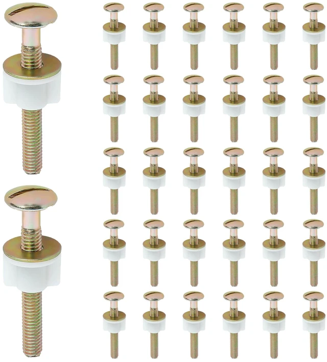 Main image of Toilet Seat Screws, Toilet Seat Bolts, Hinge Bolts & Nuts, 32 Pcs Plastic Nuts and Metal Washers, Heavy Duty Fastener, Universal Toilet Seat Bolts, Fits for Kohler, TOTO & American Standard