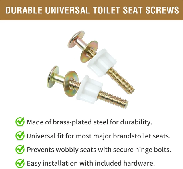 Alt view image 7 of 7 - Toilet Seat Screws, Toilet Seat Bolts, Hinge Bolts & Nuts, 32 Pcs Plastic Nuts and Metal Washers, Heavy Duty Fastener, Universal Toilet Seat Bolts, Fits for Kohler, TOTO & American Standard