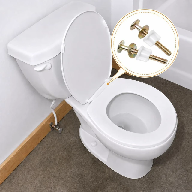 Alt view image 6 of 7 - Toilet Seat Screws, Toilet Seat Bolts, Hinge Bolts & Nuts, 32 Pcs Plastic Nuts and Metal Washers, Heavy Duty Fastener, Universal Toilet Seat Bolts, Fits for Kohler, TOTO & American Standard