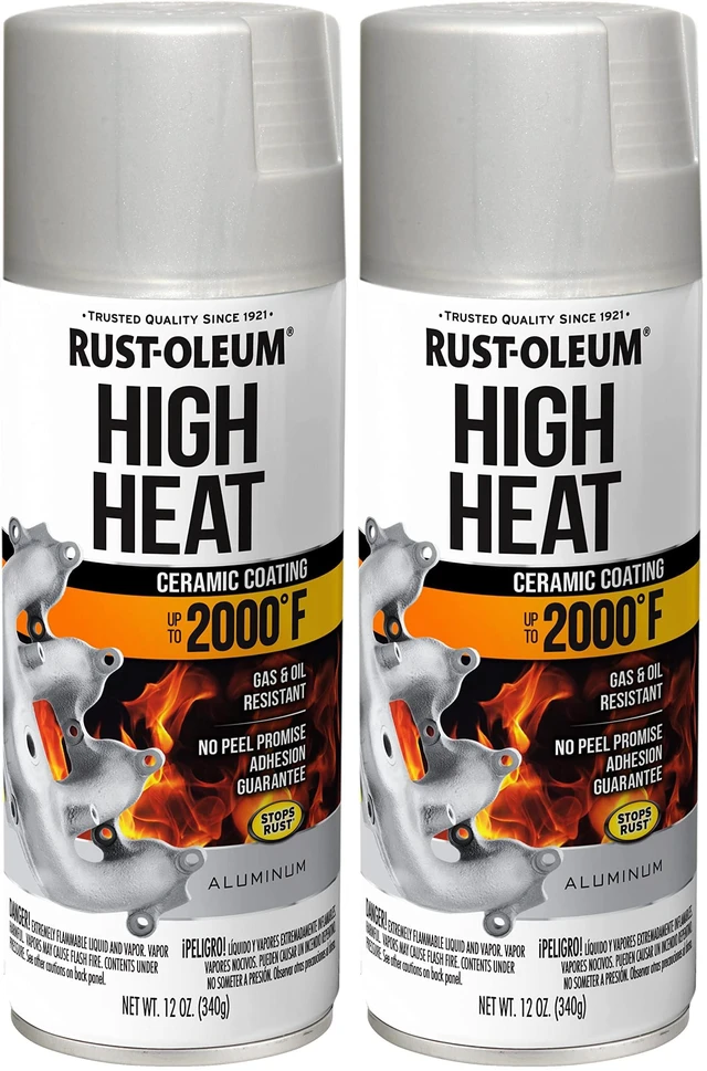 Main image of 248904 Automotive High Heat Spray Paint, 12 Ounce (Pack of 2), Flat Aluminum