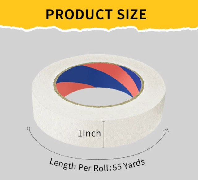Alt view image 2 of 7 - Painters Tape, 1 inch x 55 Yards x 6 Rolls White Painters Masking Tape for Indoor and Outdoor Use, Medium Adhesive Paint Tape for DIY Crafts, Arts, Painting, Easy Removal