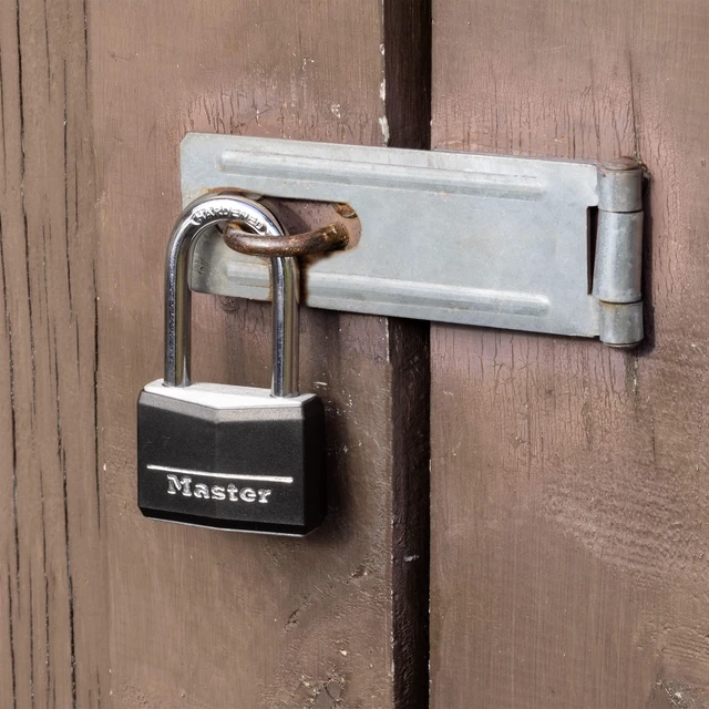 Alt view image 5 of 7 - Black Vinyl Covered Aluminum Padlock with Key, Keyed-Alike Lock for Toolboxes, Gym Lockers, or Storage Locker, 2 Pack, 141TLF