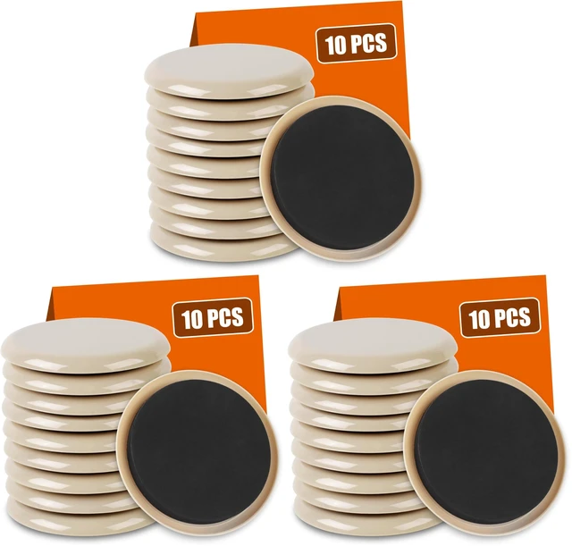 Main image of 10PCS Furniture Sliders, 3 1/2" Furniture Sliders for Hardwood Floors, Reusable for Carpet, Heavy Duty Furniture Movers Sliders, Carpet, Floor Protectors (Beige) (Pack of 3)