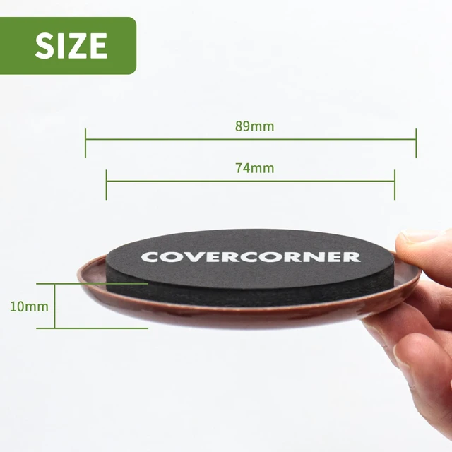 Alt view image 2 of 7 - Furniture Sliders for Carpet 16 PCS - 3 1/2" Brown Furniture Moving Sliders, Chair Leg Floor Protectors, Carpet Sliders for Furniture - Move Your Furniture Easily & Safely