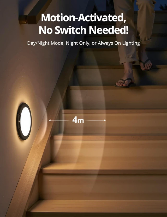 Alt view image 5 of 7 - 2 Pack Black Operated Battery Powered Motion Sensor Ceiling Lights Wireless, Rechargeable 60 Day Battery Life Waterproof Inside Shower Lighting with Remote Magnetic No Wiring for Garage Closet