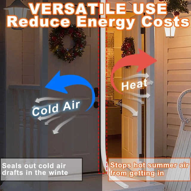 Alt view image 6 of 7 - White Rubber Weather Stripping Door Seal Strip, D Shape Door Weather Seal Strip, Self-Adhesive Soundproofing Frame Insulation Tape for Doors Frame/Window Seal,Blocks Cold Drafts Noise