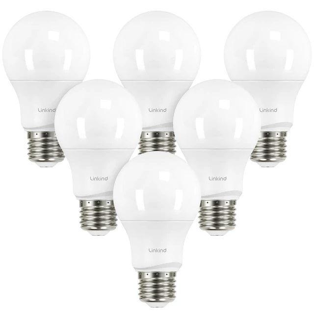Main image of A19 LED Light Bulbs Dimmable, 40W Equivalent, E26 Base, 5000K Daylight, 5W 480 Lumens 120V, UL Listed FCC Certified, LED Lights for Bedroom Living Room Home Office, 6 Packs