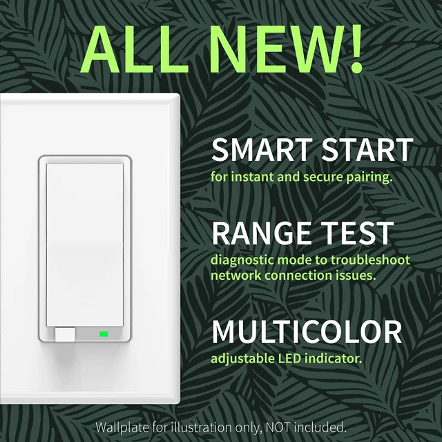Alt view image 6 of 6 - 800 Series Z-Wave Long Range S2 Dimmer Switch ZEN77 800LR, White | Simple Direct 3-Way and 4-Way Solution (Works with Regular Switches, No Aux Switch Needed) | Z-Wave Hub Required
