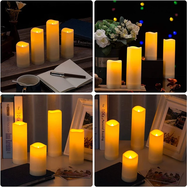 Alt view image 6 of 7 - 12 Pack Flameless Candles Battery Operated Waterproof Led Candles (D:2.2" X H:4" 5" 6" 7") Candles with 2 Remotes Contro for Wedding, Party, Birthday