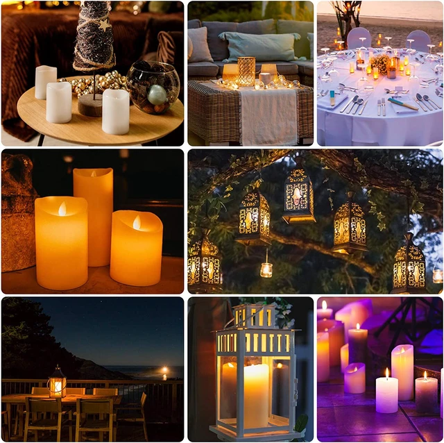 Alt view image 7 of 7 - 12 Pack Flameless Candles Battery Operated Waterproof Led Candles (D:2.2" X H:4" 5" 6" 7") Candles with 2 Remotes Contro for Wedding, Party, Birthday