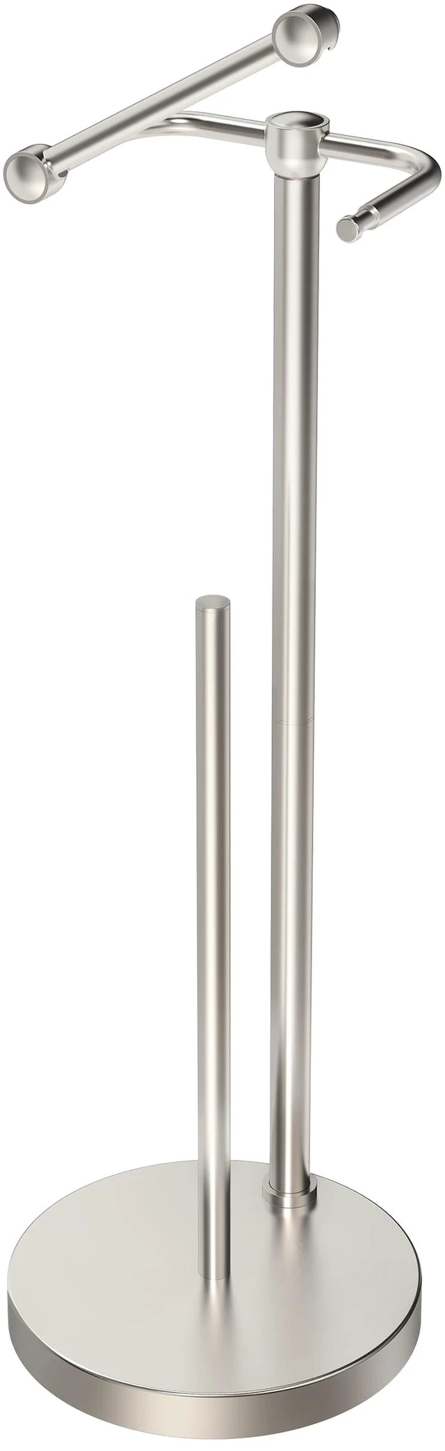 Main image of Toilet Paper Holder Stand, Post Pivoting Design Free Standing Toilet Paper Holder with Storage for 4 Rolls, SUS304 Stainless Steel Tissue Holder with Reserve, Heavy-Duty Base (Brushed Nickel)