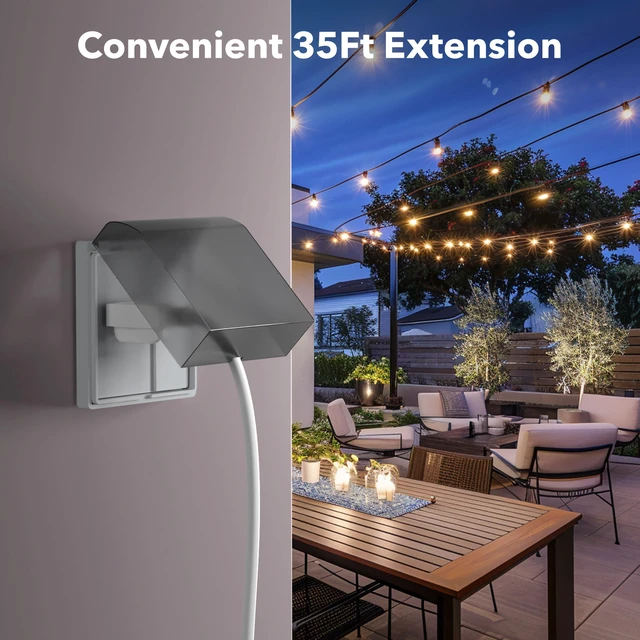 Alt view image 5 of 7 - 35ft Outdoor Extension Cord, 3-Prong, 16 Gauge General Purpose Power Cord, Grounded Plug, White, for Landscaping & Holiday Decorations, Home & Office, 13A, ETL