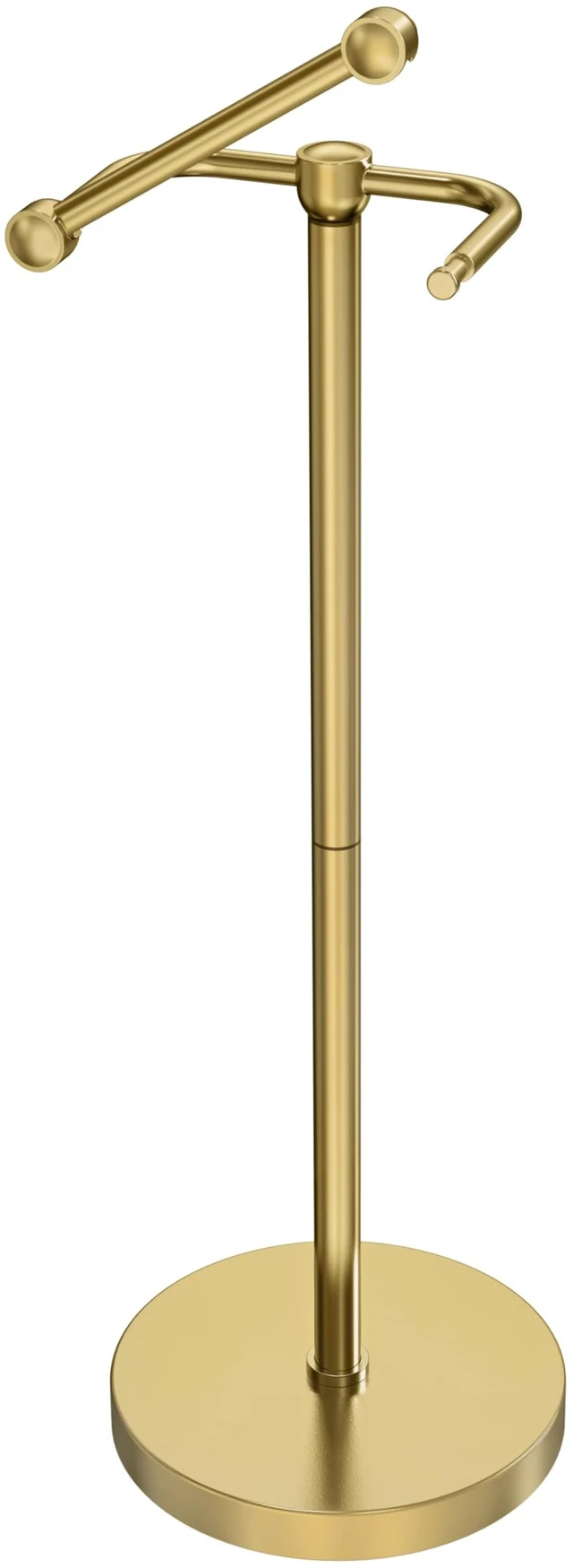 Main image of Toilet Paper Holder Stand, Modern Bathroom Free Standing Toilet Paper Roll Holder, Post Pivoting Toilet Paper Stand with Stainless Steel Tissue Rack, Rust-Proof & Heavy Stable BaseBrushed Gold