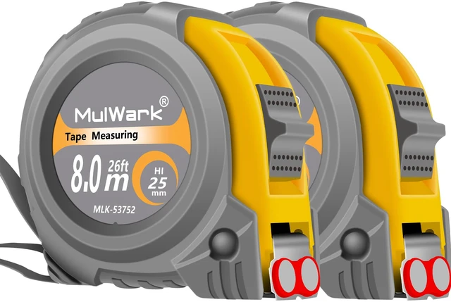 Main image of 2 Pack Metric Tape Measure, Easy Read Measuring Tape Retractable with Fractions 1/8, Both-Side Metal Blade, Magnetic Hook & Shockproof Case for Construction, Carpenter, Architect, Woodworking