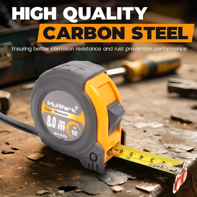 Alt view image 4 of 7 - 2 Pack Metric Tape Measure, Easy Read Measuring Tape Retractable with Fractions 1/8, Both-Side Metal Blade, Magnetic Hook & Shockproof Case for Construction, Carpenter, Architect, Woodworking