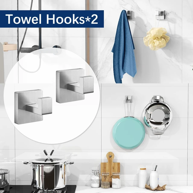 Alt view image 6 of 7 - 16Inch Bathroom Accessory Set Wall Mounted, Brushed Nickel 5-Pieces Stainless Steel Bathroom Hardware Set Towel Bar Set
