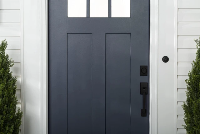 Alt view image 6 of 7 - Stops Rust Door & Trim Paint, Satin Nantucket Navy Ultimate Durability on Metal, Wood and Fiberglass Durable Chip and Fade Resistance Smooth Finish Indoor and Outdoor