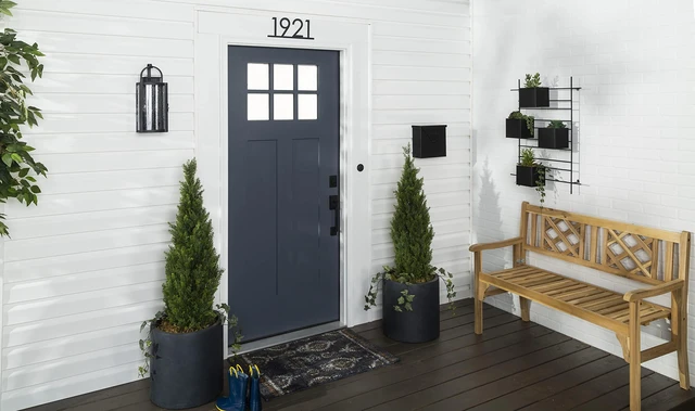 Alt view image 7 of 7 - Stops Rust Door & Trim Paint, Satin Nantucket Navy Ultimate Durability on Metal, Wood and Fiberglass Durable Chip and Fade Resistance Smooth Finish Indoor and Outdoor