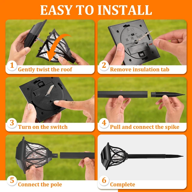 Alt view image 6 of 6 - Solar Lights Outdoor Waterproof, LED Solar Garden Lights Outdoor Decorations, Garden Decor for Yard, Patio, Landscape, Planter, Walkway