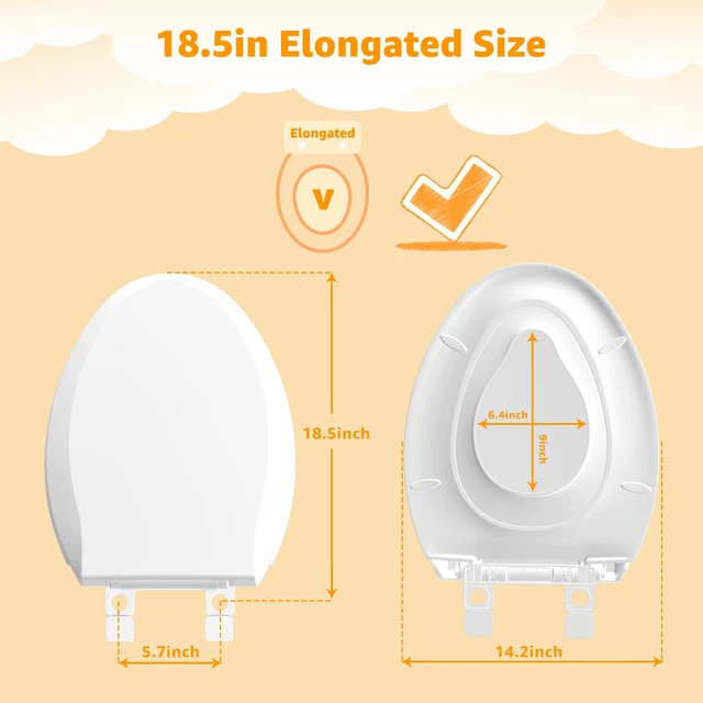 Alt view image 5 of 6 - Potty Training Seat Built-in Toilet Seat, Elongated Toilet Seat 18.5inch with Baby Seat 2 in 1 Soft Close Quiet No Slapping, Magnetic Absorption, Easy Installation for Bottom Fixing Toilet