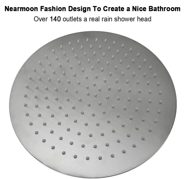 Alt view image 2 of 7 - Rain Shower Head, Ultra-Thin Design-Pressure Boosting, Awesome Some Experience, High Flow Stainless Steel Rainfall Head (12 Inch, Brushed Nickel)