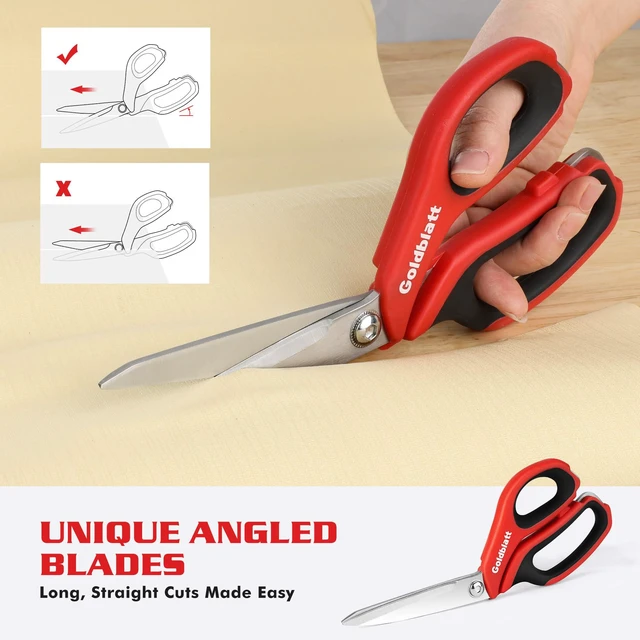 Alt view image 7 of 7 - 3PCS Heavy Duty Scissors, Multipurpose Shop Scissors Drop Forged Blades with Small Serrations, Comfortable Handles for Easy Cutting Cardboard, Wires, Leather, Fabric