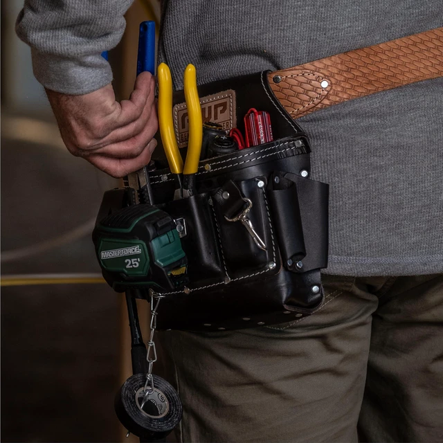 Alt view image 5 of 6 - Tool Pouch, Electrician Tool Pouch, Premium, Professional Multi-Pocket Organizer