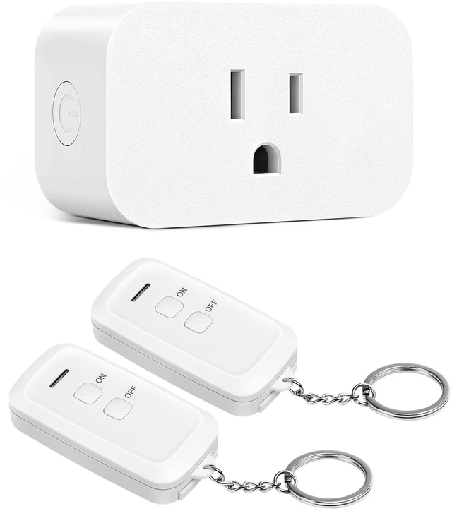 Main image of Remote Control Outlet, 100FT Range, 15A/1875W 2 Remotes, Remote Outlet Switch for Indoor Lights/Fans, Floor Lamps, Bedside Lamps