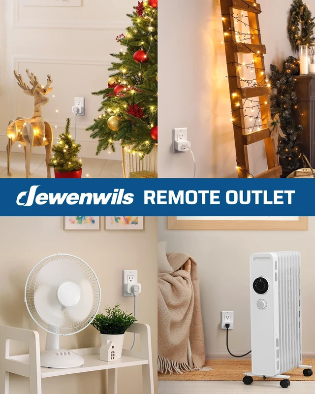 Alt view image 7 of 7 - Remote Control Outlet, 100FT Range, 15A/1875W 2 Remotes, Remote Outlet Switch for Indoor Lights/Fans, Floor Lamps, Bedside Lamps