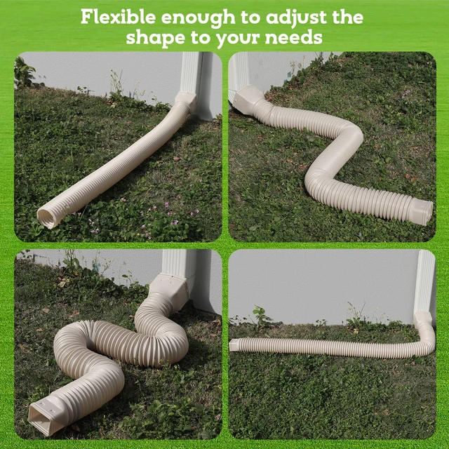 Alt view image 4 of 6 - 16.5ft Long Gutter Downspout Extensions Flexible, 4" Diameter Drain Downspout Extender, Down Spout Drain Extender for Rainwater Drainage, Extendable from 3.4ft to 16.5ft(1Pack Limestone)