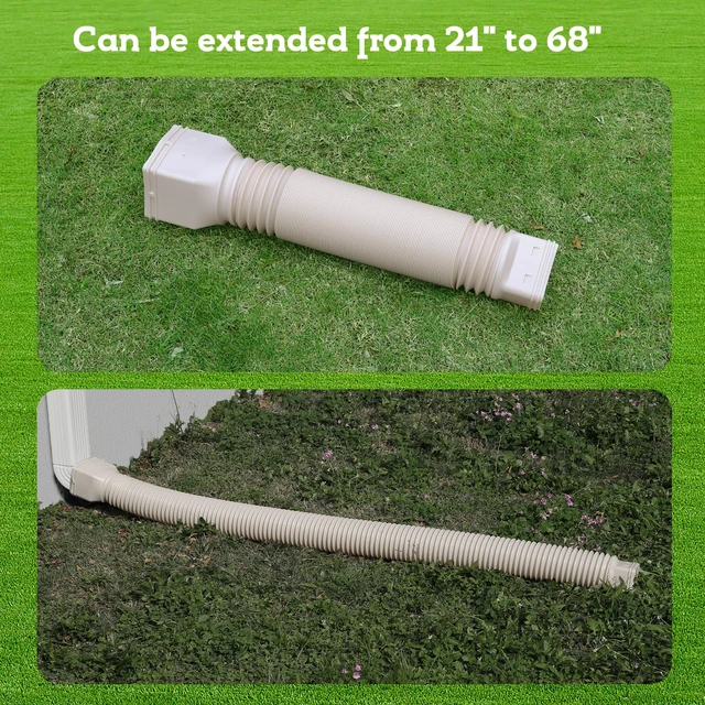 Alt view image 5 of 6 - 16.5ft Long Gutter Downspout Extensions Flexible, 4" Diameter Drain Downspout Extender, Down Spout Drain Extender for Rainwater Drainage, Extendable from 3.4ft to 16.5ft(1Pack Limestone)