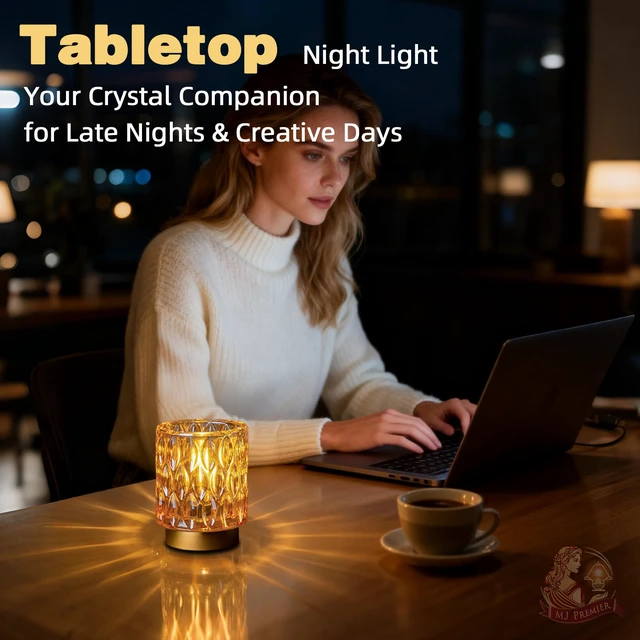 Alt view image 3 of 7 - Battery Operated Table Lamp Timer, Small Cordless Lamps Decorative, Amber Mini Crystal Lamp for Area No Plug, LED Battery Powered Lamps Wireless, Glass Accent Light for Bathroom Fireplace Shelf Decor