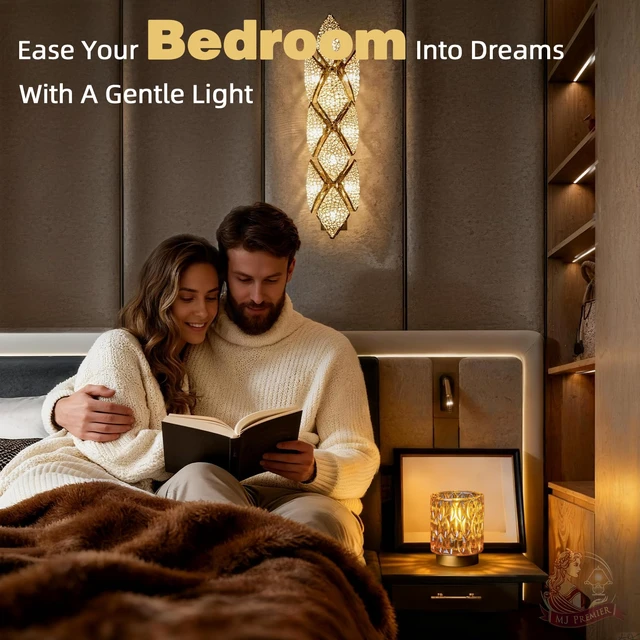 Alt view image 4 of 7 - Battery Operated Table Lamp Timer, Small Cordless Lamps Decorative, Amber Mini Crystal Lamp for Area No Plug, LED Battery Powered Lamps Wireless, Glass Accent Light for Bathroom Fireplace Shelf Decor