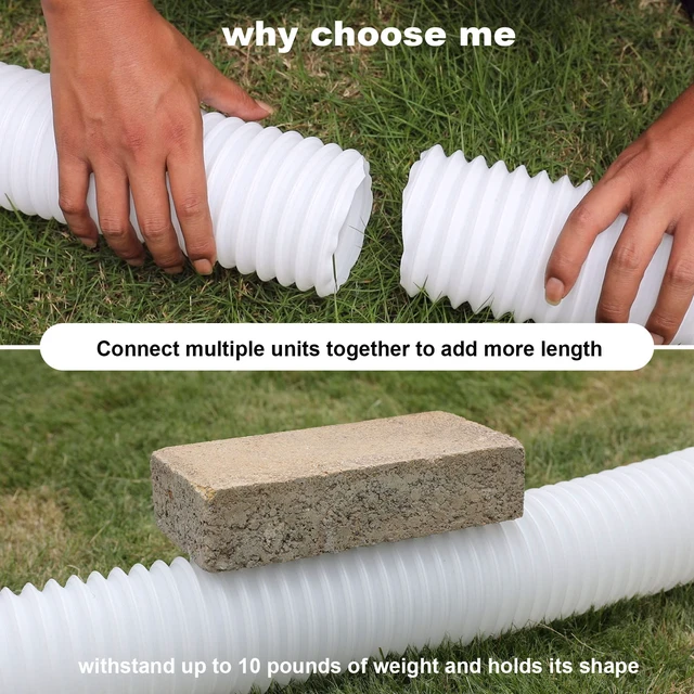 Alt view image 3 of 6 - 16.5ft Long Gutter Downspout Extensions Flexible, 4" Diameter Drain Downspout Extender, Down Spout Drain Extender for Rainwater Drainage, Extendable from 3.4ft to 16.5ft(1Pack, White)