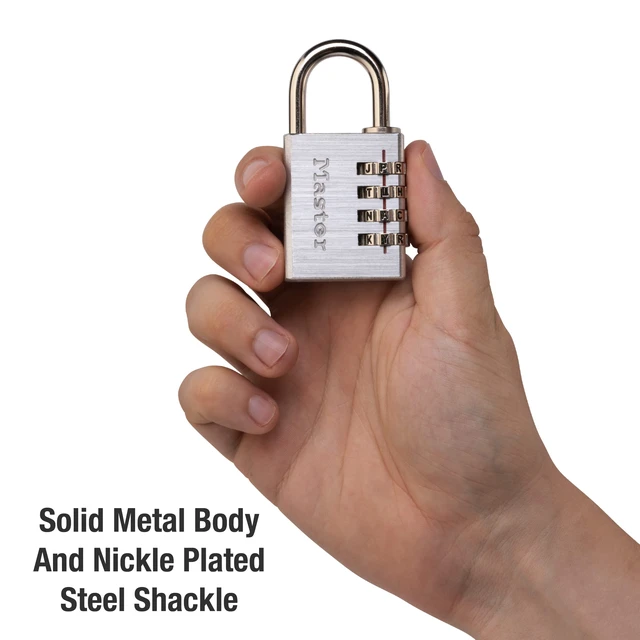 Alt view image 3 of 5 - 643DWD Set Your Own Word Combination Lock 1-9/16 in. Wide Silver