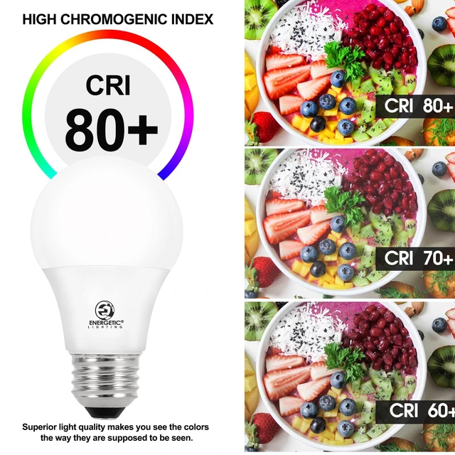 Alt view image 7 of 7 - Energetic A19 LED Bulb 60W Equivalent Soft White, 2700K LED Light Bulbs, E26 Standard Base, 8W 760LM, Non-Dimmable, ETL Listed, 12 Pack